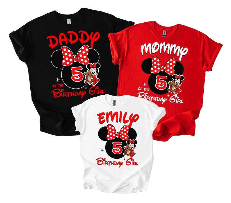 Minnie Mouse Birthday Family Shirts: Custom Matching Outfits D201 image 1