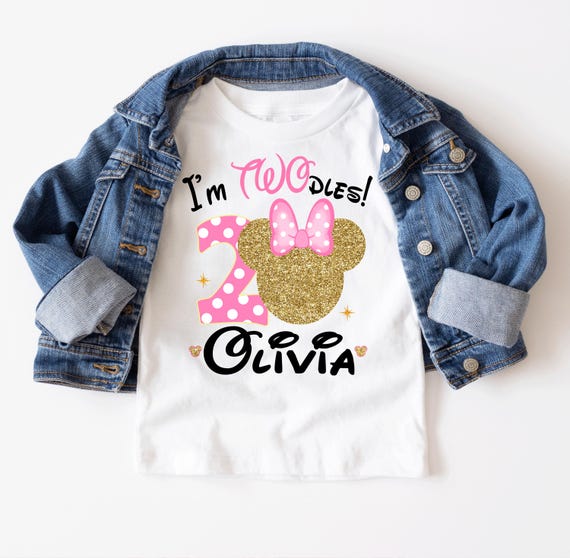 I'm Twodles 2nd Birthday Shirt: Custom Minnie Mouse Tee D299