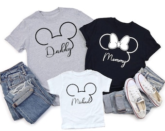 Customizable Disney Family Trip Shirts, Personalized Mickey Minnie Shirts