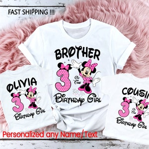 Koszulki urodzinowe dla całej rodziny z Minnie, koszulki urodzinowe dla całej rodziny, koszulki urodzinowe dla Minnie, koszulki urodzinowe dla całej rodziny Disney, koszulki na imprezę dla dzieci D138