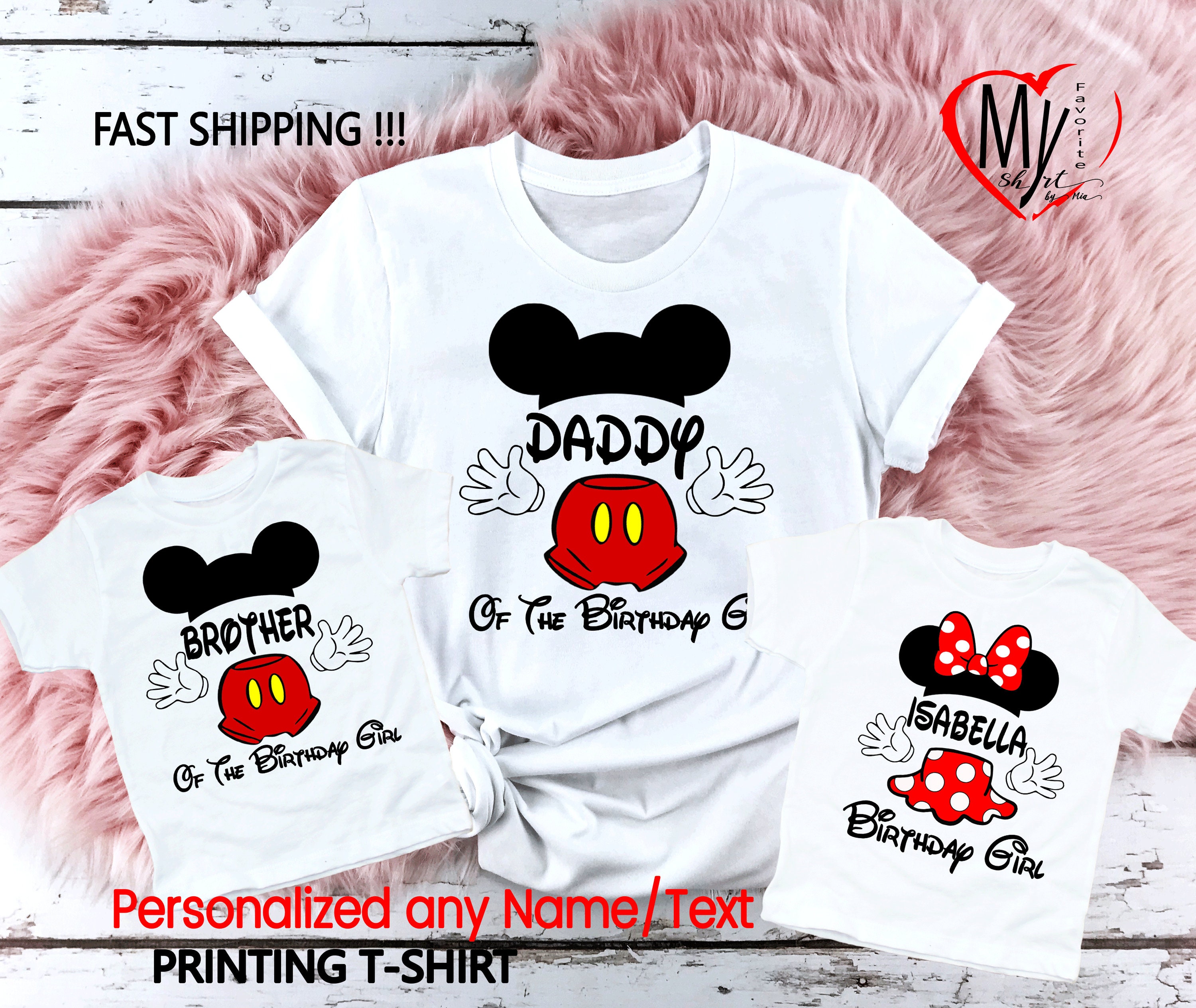 Discover Mickey Minnie Disneyland Geburtstag Trip, Geburtstag Party Personlisierte T-Shirt