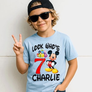 Camiseta de Mickey Mouse para niño: Conjunto de fiesta familiar a juego D76