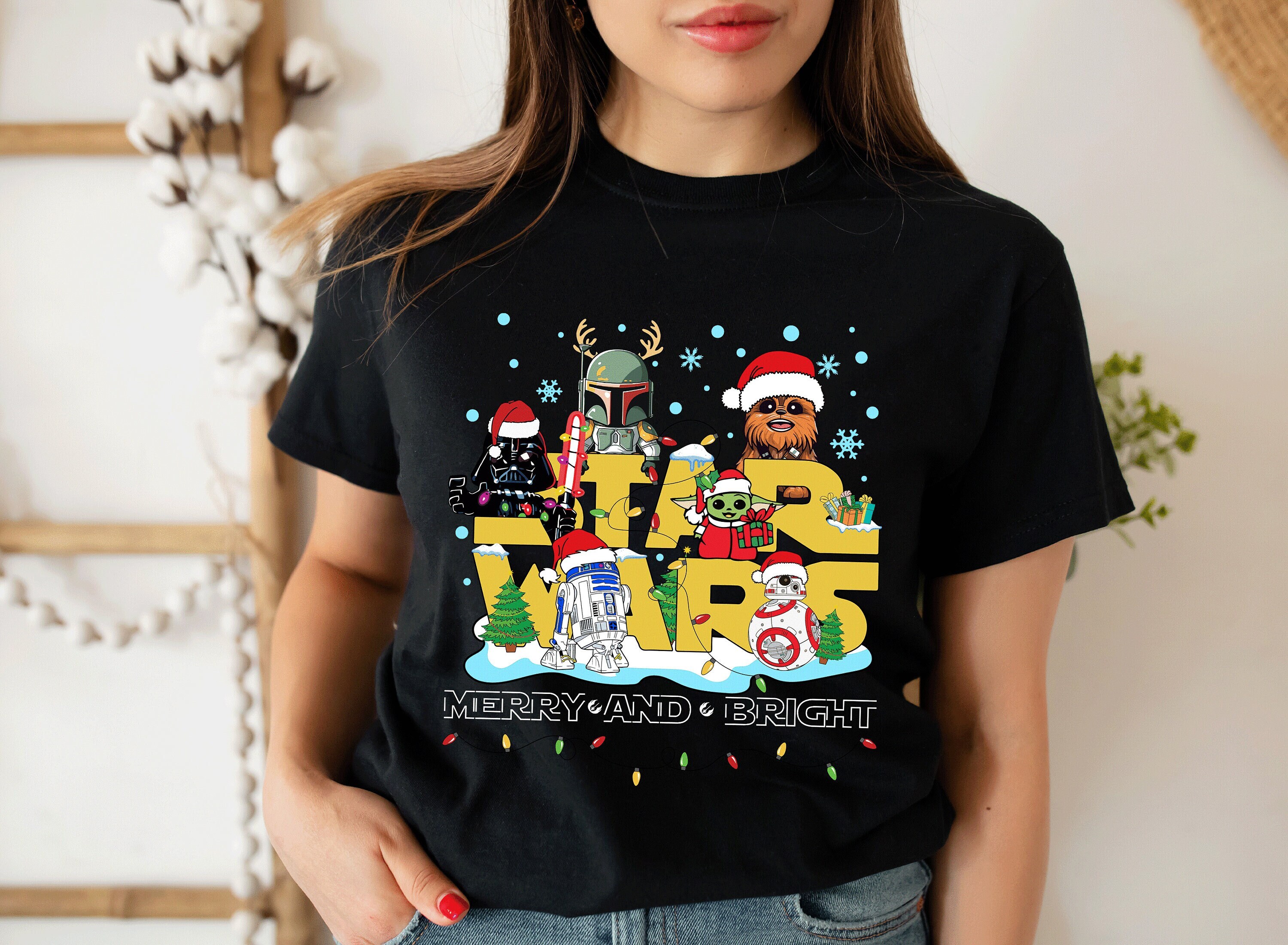 Star Wars Christmas Shirt: Merry and Bright Family Tee C84 - Etsy