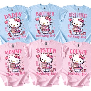 Personlig Hello Kitty födelsedagströja: Anpassad familjematchande outfit D440 bild 3