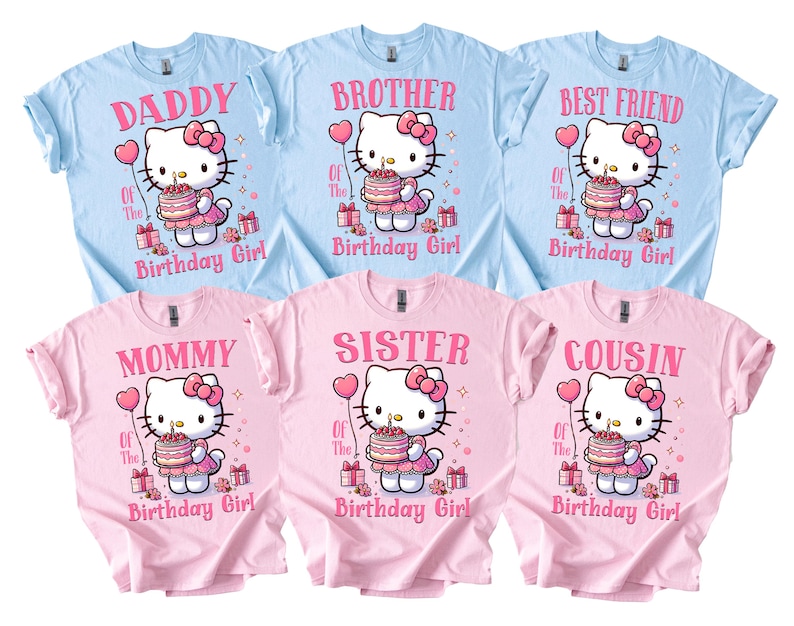 Personlig Hello Kitty födelsedagströja: Anpassad familjematchande outfit D440 bild 3