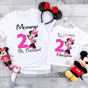 I'm Twodles T-Shirt, Custom 2nd Birthday Shirts, Birthday Shirt, Minnie Mouse Shirt, 2nd Birthday Shirt Girl, Kids Birthday Gift D212