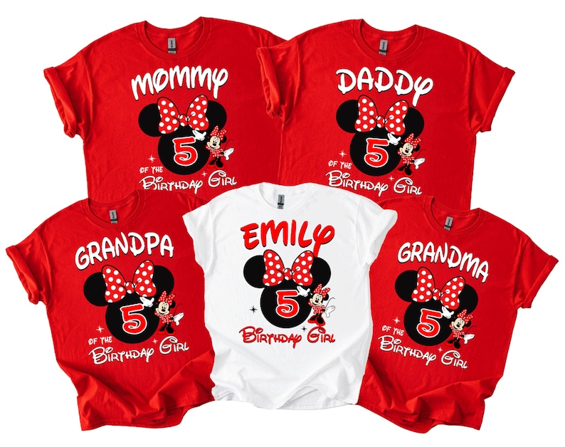 Minnie Mouse Birthday Shirt: Custom Family Matching Outfit D482 - Etsy