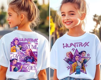 Huntrix T Shirt, Demon Hunters Shirt, Huntrix Girls T Shirt, Mira Rumi Joey Shirt, Demon Hunter Kids Shirt, Gift For Kpop Fan, Kpop Movie