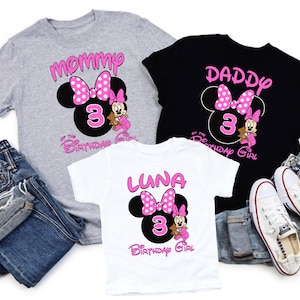 Minnie Birthday Family Shirts, Birthday Matching Family Shirts, Birthday Minnie Shirt, Custom Birthday Family Shirts, Minnie Outfit D201