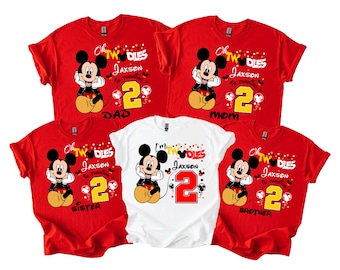 パーソナライズされたTwodlesバースデーシャツ：ミッキーマウス2歳の誕生日D416