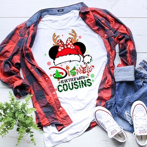 Disney Christmas Cousin Crew Shirts, Disney is Better with Cousins, Disney Cousins bijpassende shirts, Disney Christmas bijpassende shirts C79