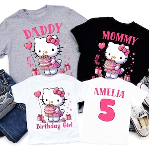 Personlig Hello Kitty födelsedagströja: Anpassad familjematchande outfit D440 bild 5