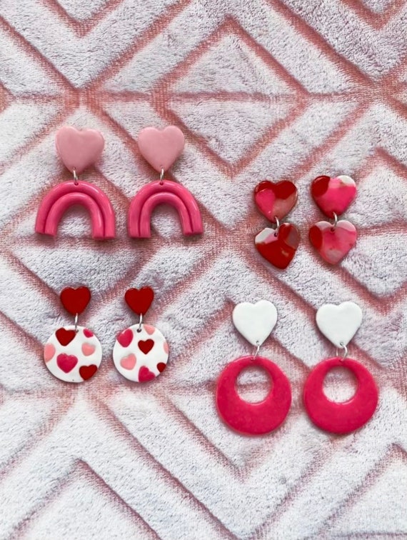 Buy Red Heart Earrings for Women Valentines Day Earrings for Girlfriend Red  Heart Dangle Hoop Earrings, Metal, other at Amazon.in