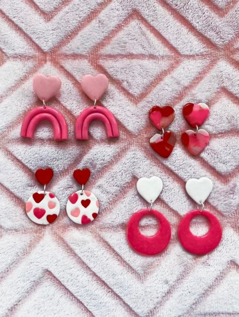 Valentine's Themed Earrings Lightweight Clay Earrings