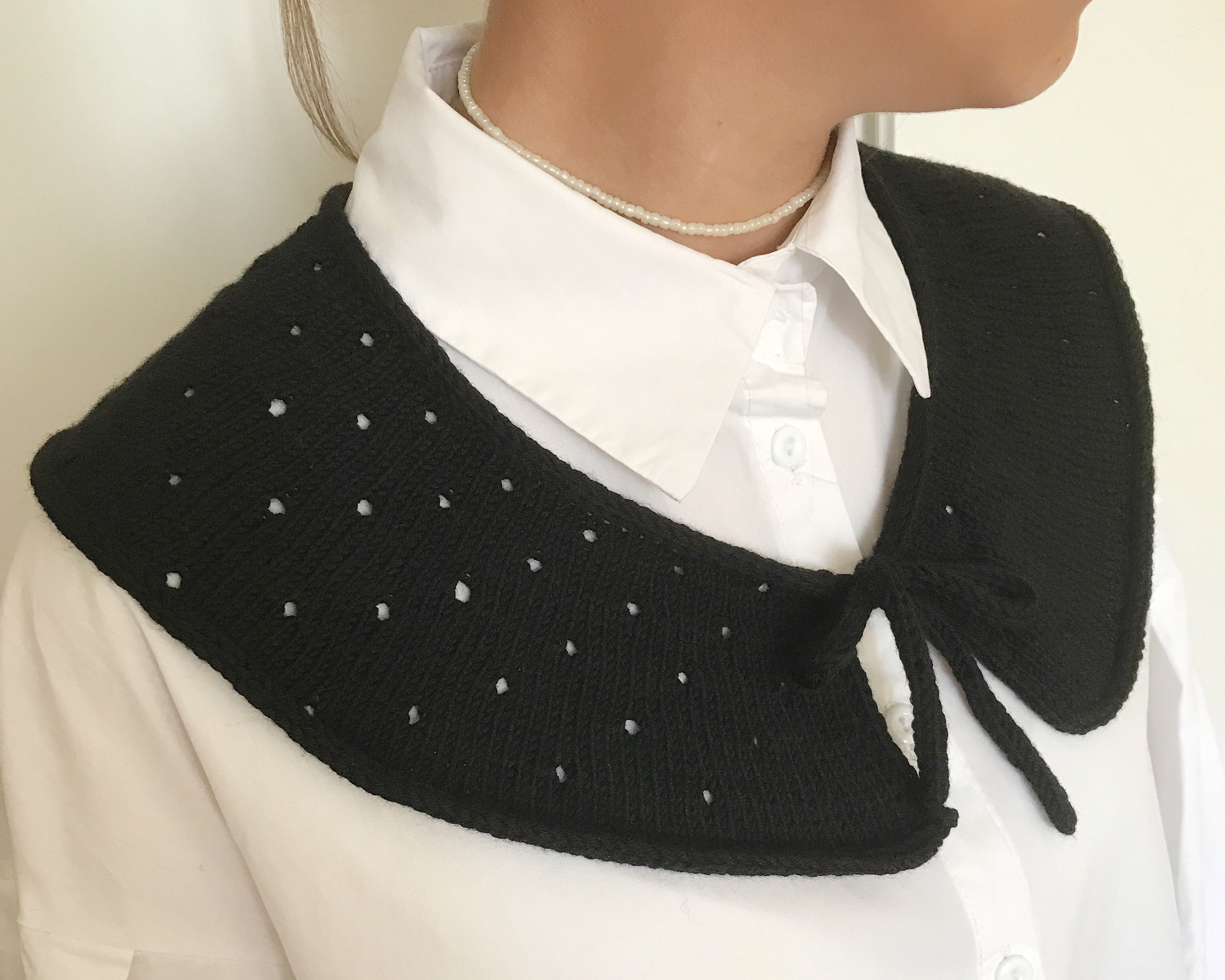 Lace collar detachable handmade knitting collar cotton Etsy