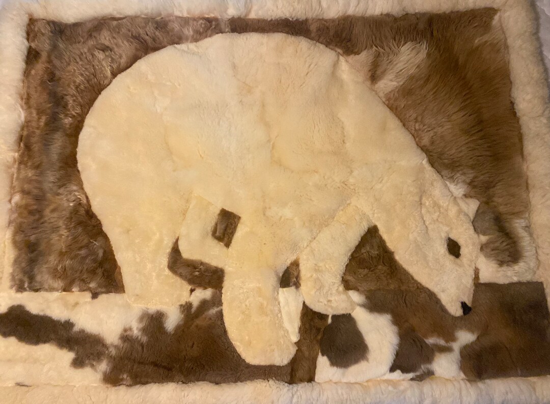 100 Alpaca Fur Blanket Made in Peru Polar Bear Design Etsy