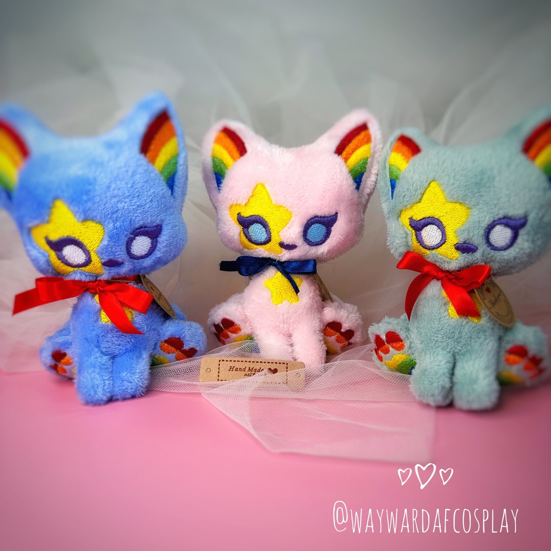 Pride Inspired Rainbow Kitsune Plush Handmade to Order Etsy UK