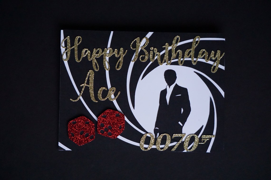 007 James Bond Birthday Card Etsy