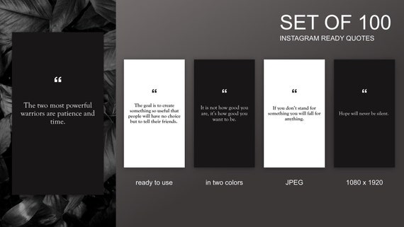 Instagram Quotes Bundle Set Of 100 Inspirational Quotes Etsy