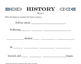 history worksheet etsy