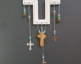Handmade Cross Christianity wall decors hangings charms suncatchers
