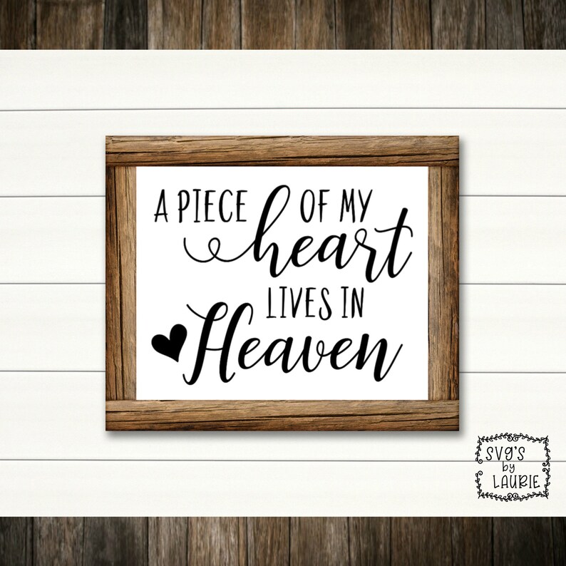 Download A piece of my heart lives in heaven SVG Loving Memory | Etsy