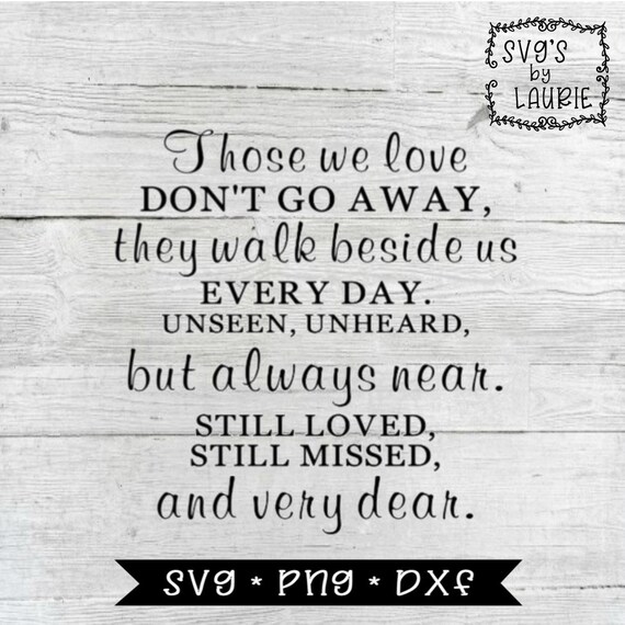 Those We Love Svg Loving Memory Svg Angel Quote Svg Etsy