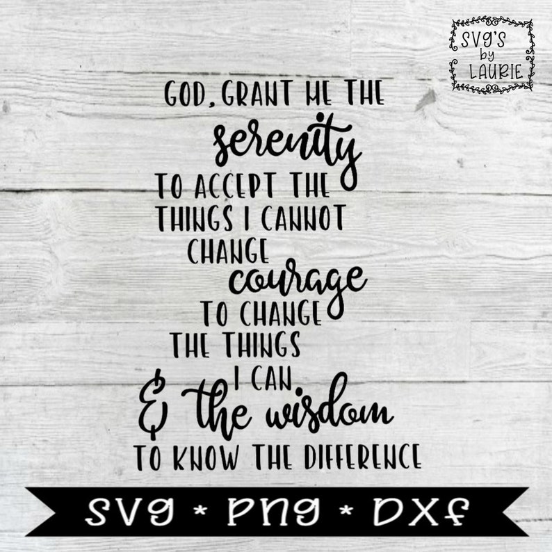 God grant me serenity SVG Serenity prayer SVG Faith SVG | Etsy