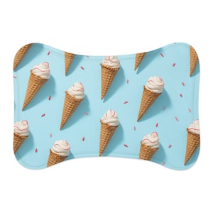 Pet Feeding Mat - Ice Cream Cones - Pet Placemat, Food Mat, Pet Bowl Mat, Pet Gift, Dog Gifts, Pet Lovers