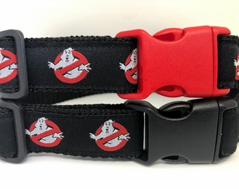 Ghostbusters Dog Collar | Adjustable Handmade Dog Collar for Small Medium Large Dogs | Colourful Pet Collar