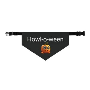 Dog Bandana Collar: Howl-O-Ween Halloween - Stylish and Adjustable, Unique Dog Lovers Gift, Fun and Trendy, Gift for Pet Parents