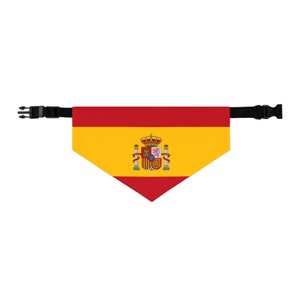 Dog Bandana Collar: Spanish Flag / The Colours of Spain - Stylish and Adjustable, Unique Dog Lovers Gift, Fun & Trendy, Gift for Pet Parents