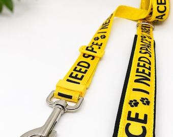 I Need Space Adjustable Dog Leash | Handmade Dog Lead | Soft Handle Pet Leash 95–140cm