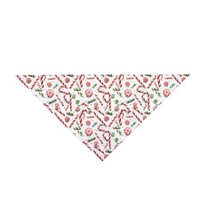 Tie Up Pet Bandana: Christmas Candy Canes - Stylish & Adjustable, Unique Dog Lovers Gift, Fun and Trendy, Gift for Pet Parents
