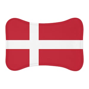 Pet Feeding Mat - Danish Flag / Flag of Denmark - Pet Placemat, Food Mat, Pet Bowl Mat, Pet Gift, Dog Gifts, Pet Lovers