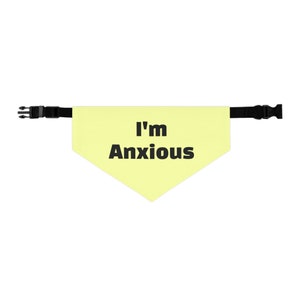 Dog Bandana Collar: I&#39;m Anxious - Stylish and Adjustable, Unique Dog Lovers Gift, Fun and Trendy, Gift for Pet Parents