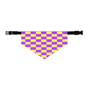 Dog Bandana Collar: Purple & Yellow - Stylish and Adjustable, Unique Dog Lovers Gift, Fun and Trendy, Gift for Pet Parents