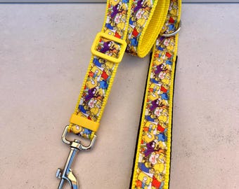 The Simpsons Adjustable Dog Leash | Handmade Dog Lead | Soft Handle Pet Leash 95–140cm