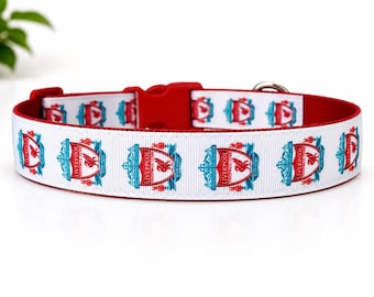 Liverpool Dog Collar | Adjustable Handmade Dog Collar for Small Medium Large Dogs | Colourful Pet Collar