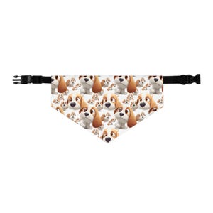Dog Bandana Collar: Cutest Animated Beagles - Stylish and Adjustable, Unique Dog Lovers Gift, Fun and Trendy, Gift for Pet Parents
