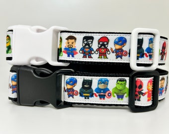 Undivided Superheroes - Small/Medium/Large - Handmade Dog Collar