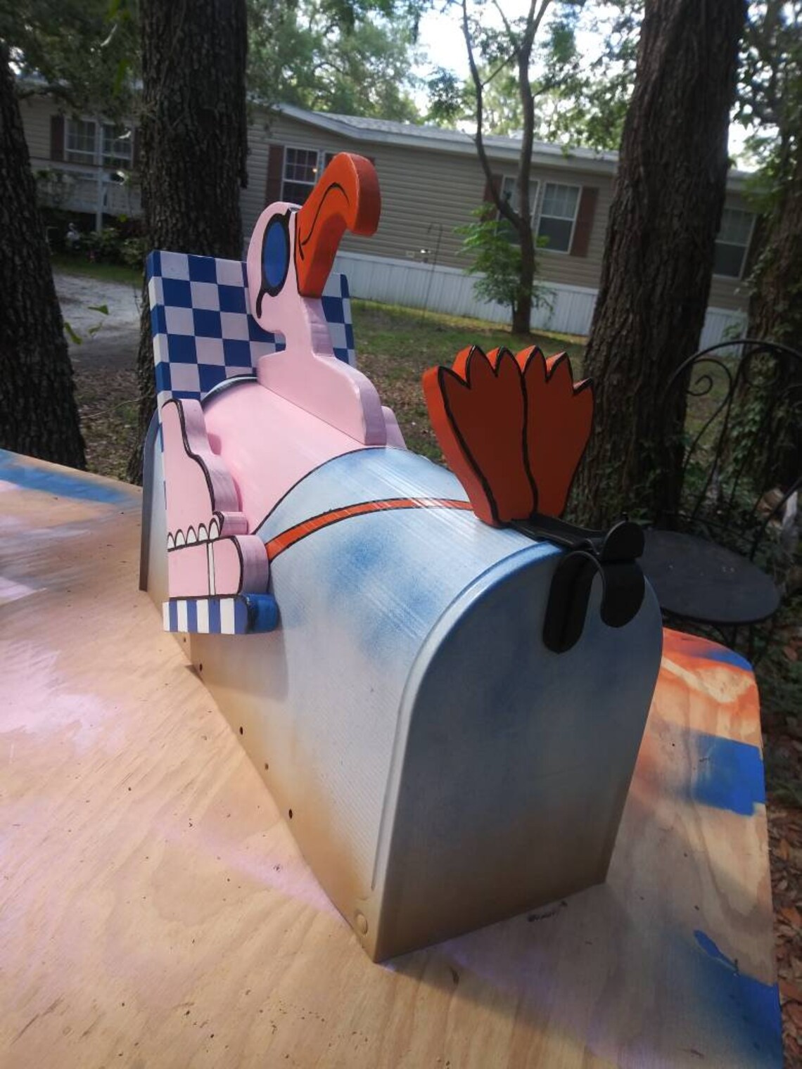 Sunning Flamingo Mailbox | Etsy