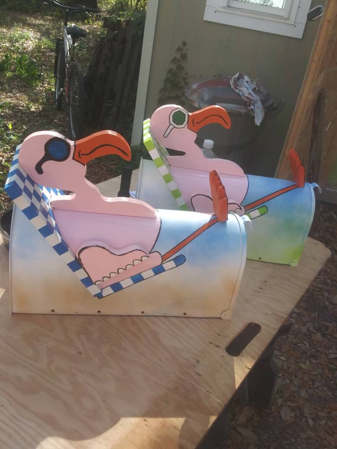 Sunning Flamingo Mailbox | Etsy