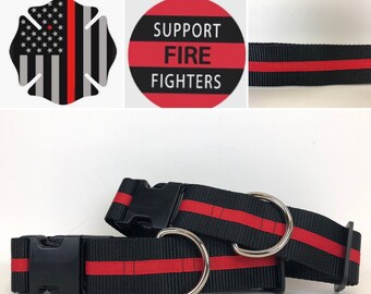 thin red line dog collar