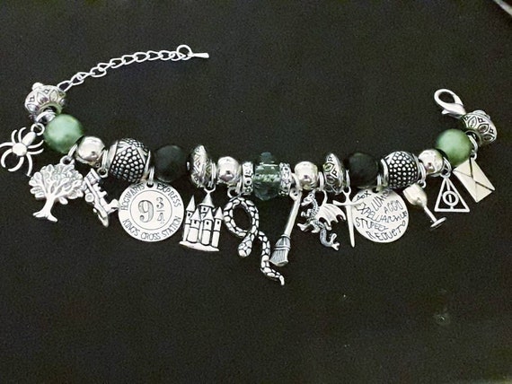 Harry Potter Inspired Adults Snake Chain 31 Charms Bracelet Mischief Managed Unique Fan Gift