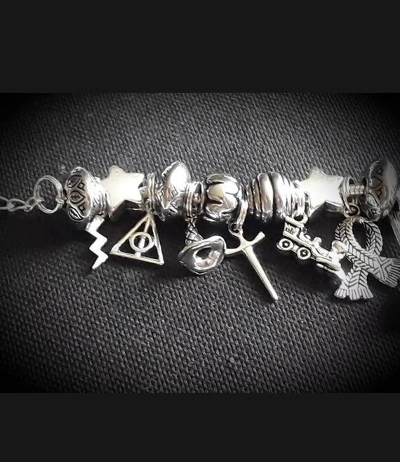 Harry Potter Inspired Adults Snake Chain 31 Charms Bracelet Mischief Managed Unique Fan Gift