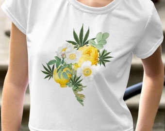 Cannabis Flower Crop Tee, Marijuana Shirt, Cannabis Apparel, Stoner Aesthetic, Stoner Gift for Her, Stoner Essential, Stoner Shirt