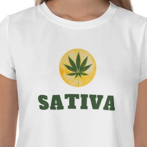 Sativa Crop Tee, Stoner Shirt, Marijuana Crop Top, Cannabis Top image 1