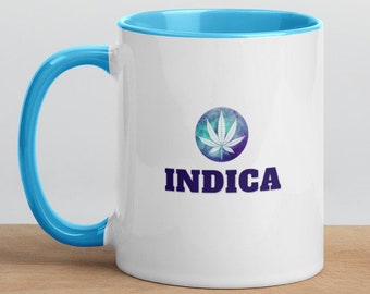 Indica Stoner Gift for Her, Gift for Girlfriend, Marijuana Enthusiast, Coffee Mug, Flower and Coffee, Birthday Gift, Cannabis  Essential