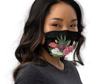 Premium Face Mask With Nose Wire and Filter Pocket Washable, Cannabis Face Mask, Washable Marijuana Face Mask